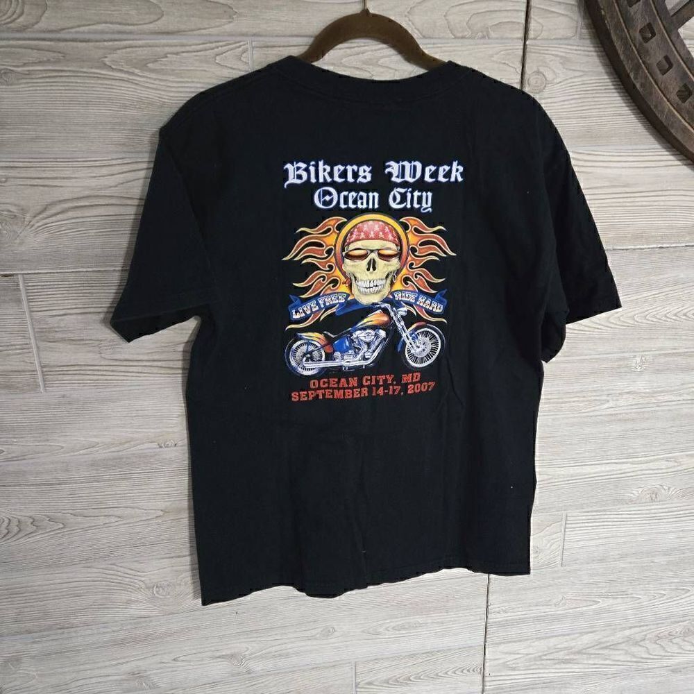 Bikers Week Ocean City Vintage 2007 Skull Tshirt Mens SZ M